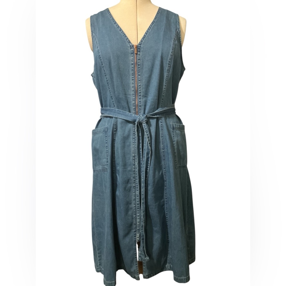 Mossimo Supply Chambray Dress Size XL Zip Front A Line Denim Layers Summer